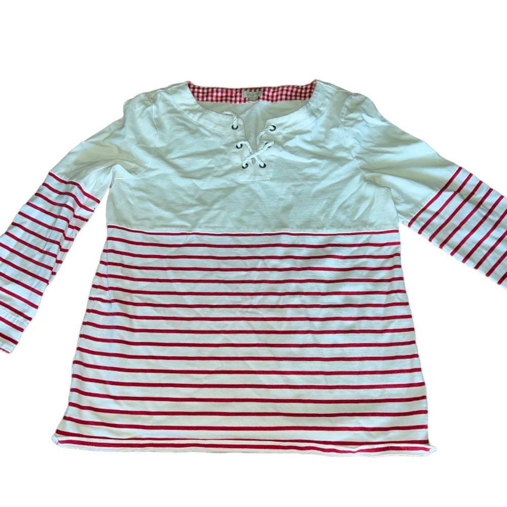 26 Talbots lace front pull over stripes and gingham